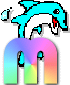 GIFs animados en Letras De Colores De Delfines
