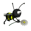 GIF animado (8165) Abeja llevando una flor