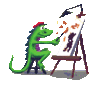 GIF animado (11934) Artista pintando