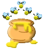 GIF animado (8207) Avispas miel