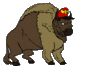 GIF animado (8749) Bisonte cornadas