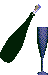 GIF animado (409) Botella y copa de champan