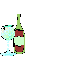 GIF animado (669) Botella y copa de vino tinto