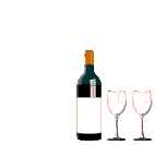 GIF animado (637) Botella y copas de vino