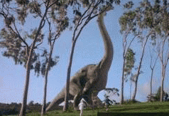 GIF animado (7530) Braquiosaurio comiendo hojas