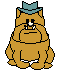 GIF animado (10463) Bulldog con sombrero