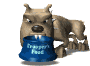 GIF animado (10464) Bulldog con un comedero