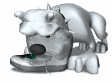 GIF animado (10466) Bulldog con un zapato