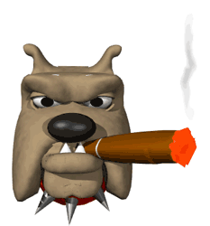 GIF animado (10472) Bulldog fumando