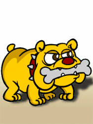 GIF animado (10473) Bulldog hueso