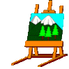 GIF animado (11876) Caballete de pintor