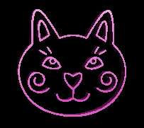 GIF animado (7705) Cabeza gato girando