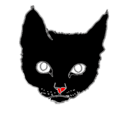 GIF animado (7711) Cabeza gato negro