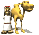 GIF animado (8877) Camello y hombre arabe