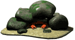 GIF animado (6006) Cangrejo entre las rocas
