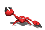 Imagen GIF de Cangrejo rojo animado