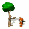 GIF animado (8921) Castor y arbol