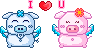 GIF animado (2000) Cerditos de amor