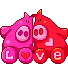 GIF animado (2007) Cerditos romanticos