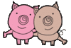 GIF animado (2008) Cerditos romanticos