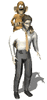 GIF animado (8994) Chimpance sobre un hombre