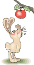 GIF animado (9055) Conejo con una manzana