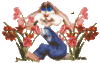 GIF animado (9075) Conejo entre las flores