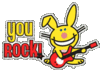 GIF animado (12668) Conejo rockero