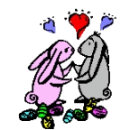 GIF animado (2041) Conejos besandose