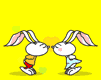 GIF animado (2044) Conejos besandose