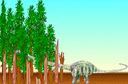 GIF animado (7558) Diplodocus bosque