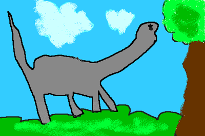 Imagen GIF de Diplodocus comiendo animado