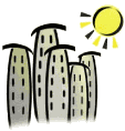 GIF animado (11532) Edificios bajo el sol