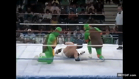 GIF animado (116759) El realismo de una tortuga ninja que se queda atrapada a mitad del combate