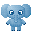GIF animado (9129) Elefante azul
