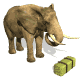 GIF animado (9130) Elefante comiendo