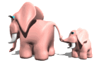 GIF animado (9134) Elefante con elefantito
