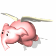 GIF animado (9158) Elefante volando