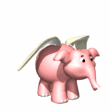 GIF animado (9159) Elefante volando