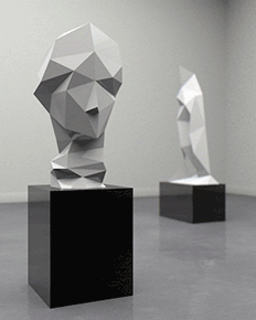 Imagen GIF de Estatuas poligonales animado