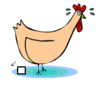 GIF animado (6980) Gallina huevo cuadrado