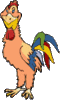 GIF animado (7042) Gallo con plumas de colores