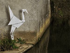 GIF animado (7068) Garza origami