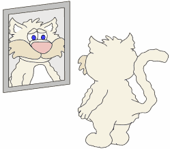 GIF animado (7750) Gato ante el espejo