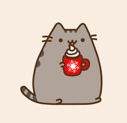 GIF animado (450) Gato bebiendo chocolate caliente