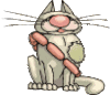 GIF animado (7757) Gato con salchichas