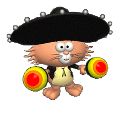 GIF animado (13041) Gato mariachi maracas