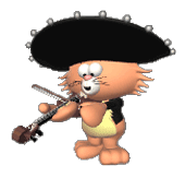 GIF animado (13044) Gato mariachi tocando violin
