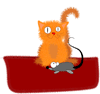 GIF animado (8043) Gato raton