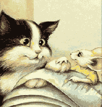 GIF animado (8045) Gato raton amigos